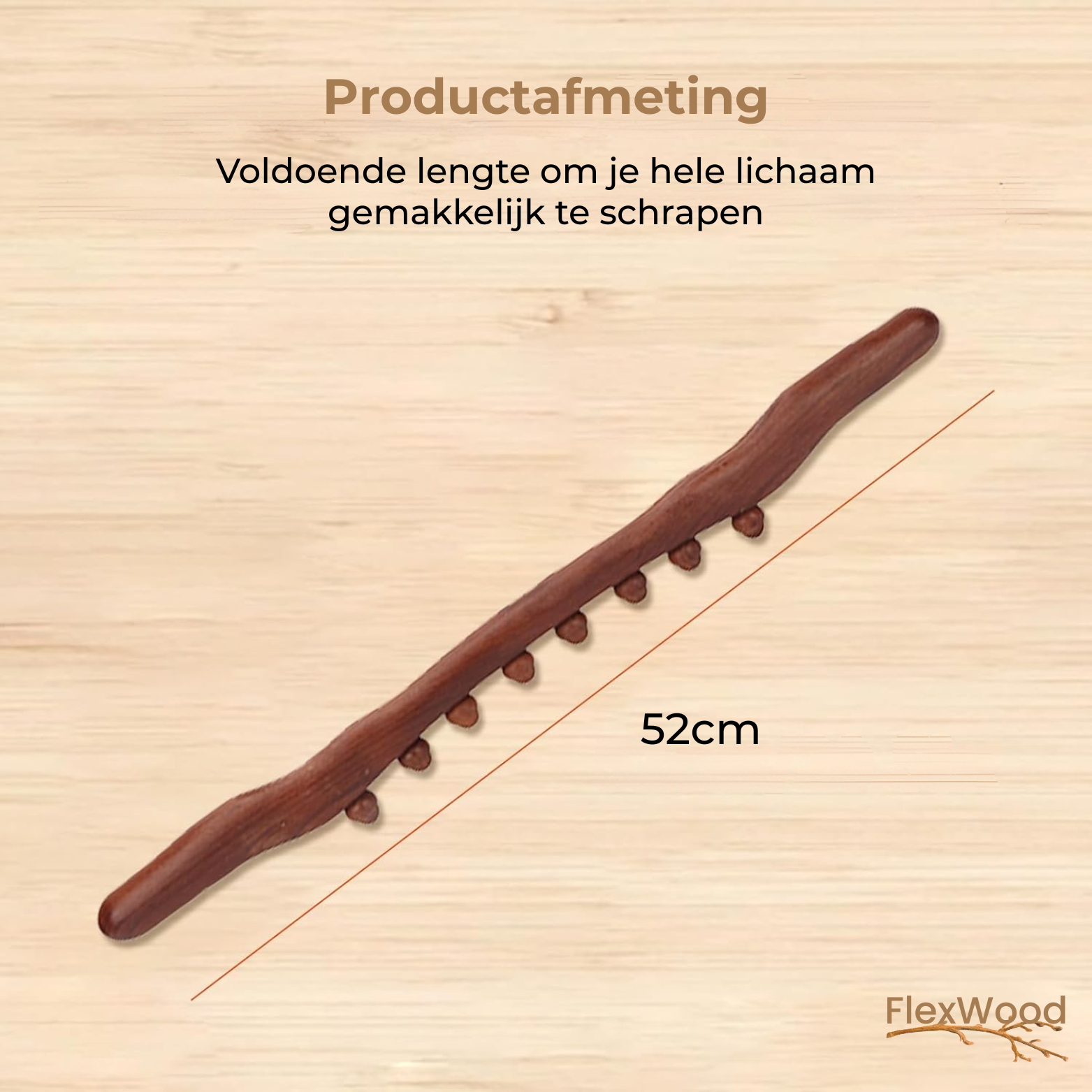 FlexWood Houten Gua Sha Massagestok