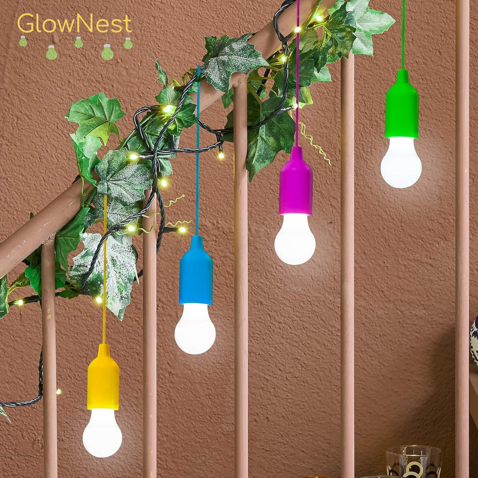 GlowNest LED Draadloze Trekkoordlampen