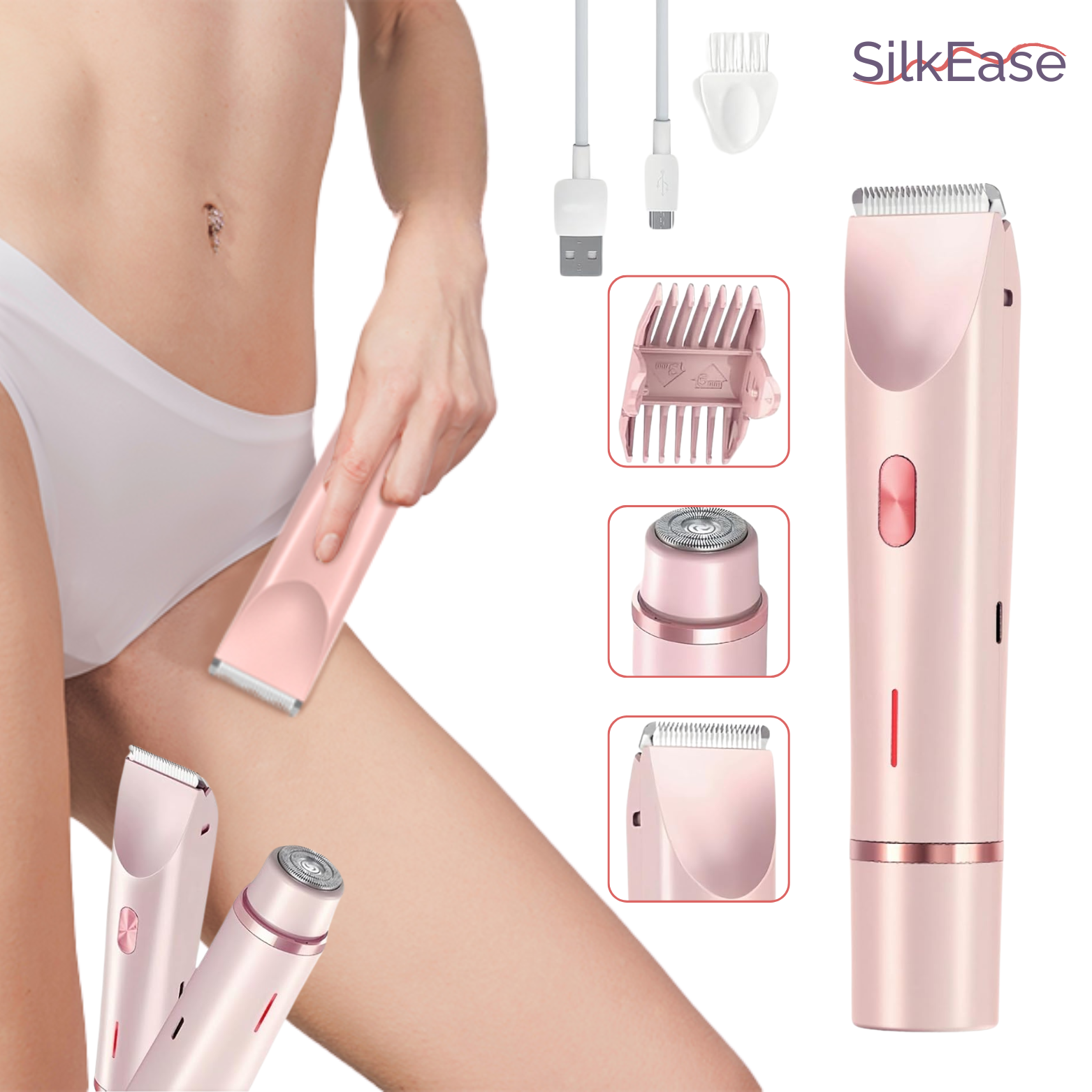 SilkEase 2-in-1 Ladyshave – Gezicht, Bikinilijn & Lichaam