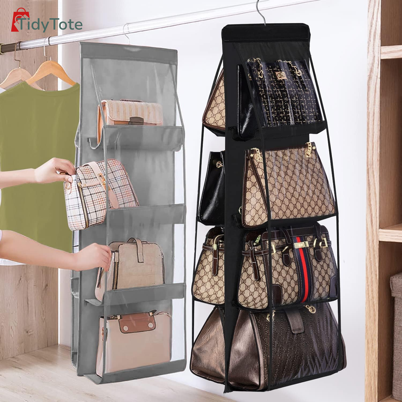 TidyTote Hangende Tassen Organizer - 8 Vakken