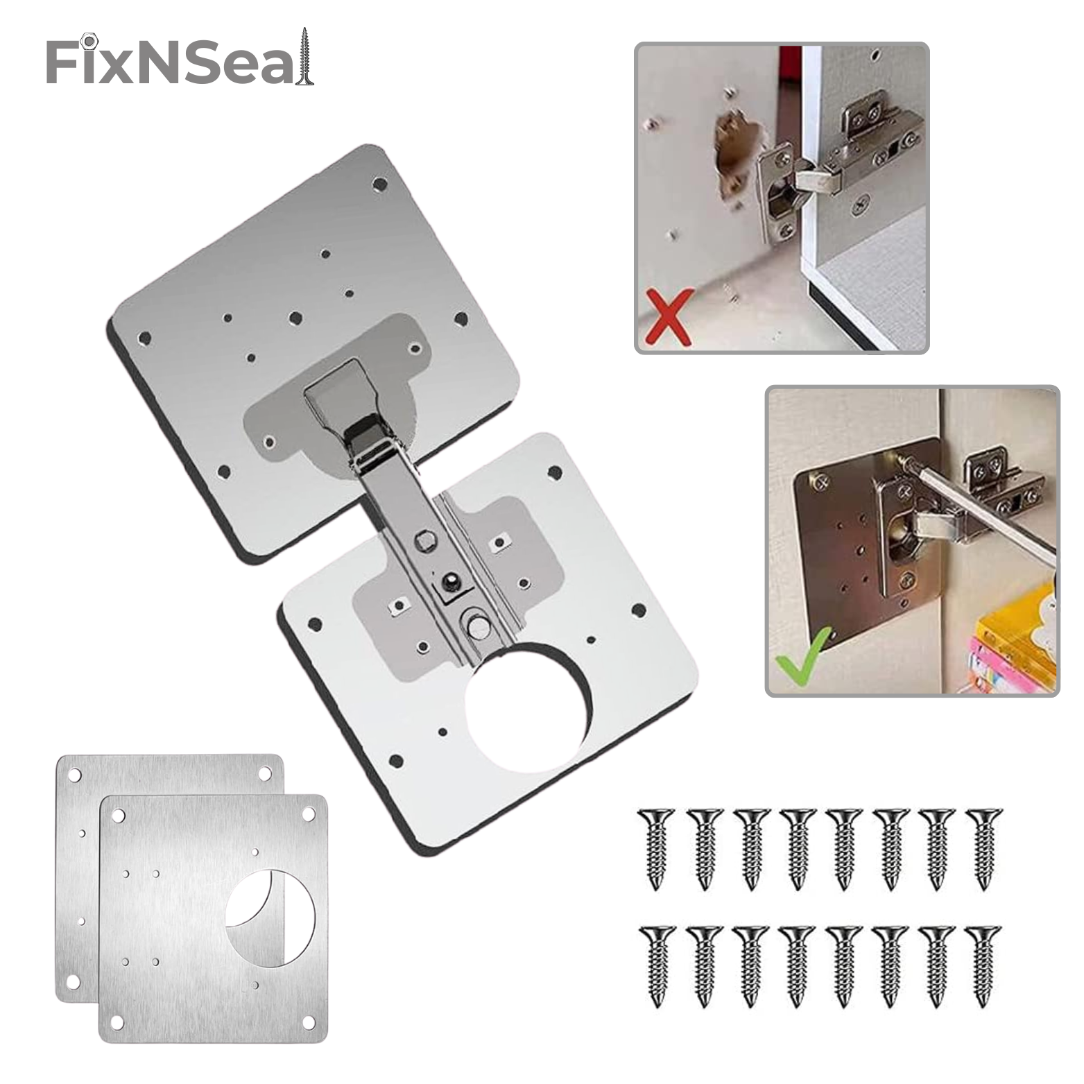 FixNSeal Scharnier Reparatieplaat