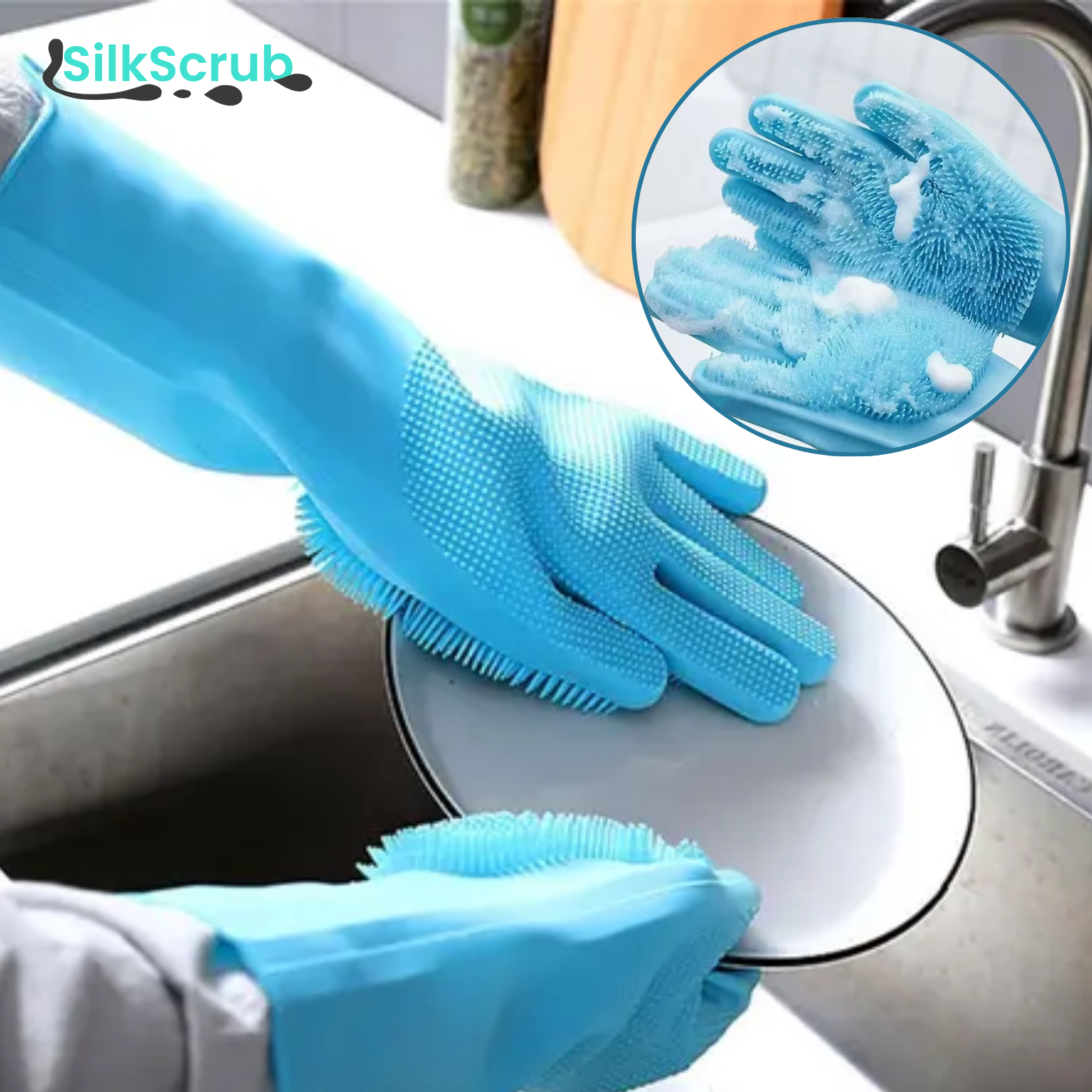 SilkScrub Silicone Schoonmaakhandschoenen