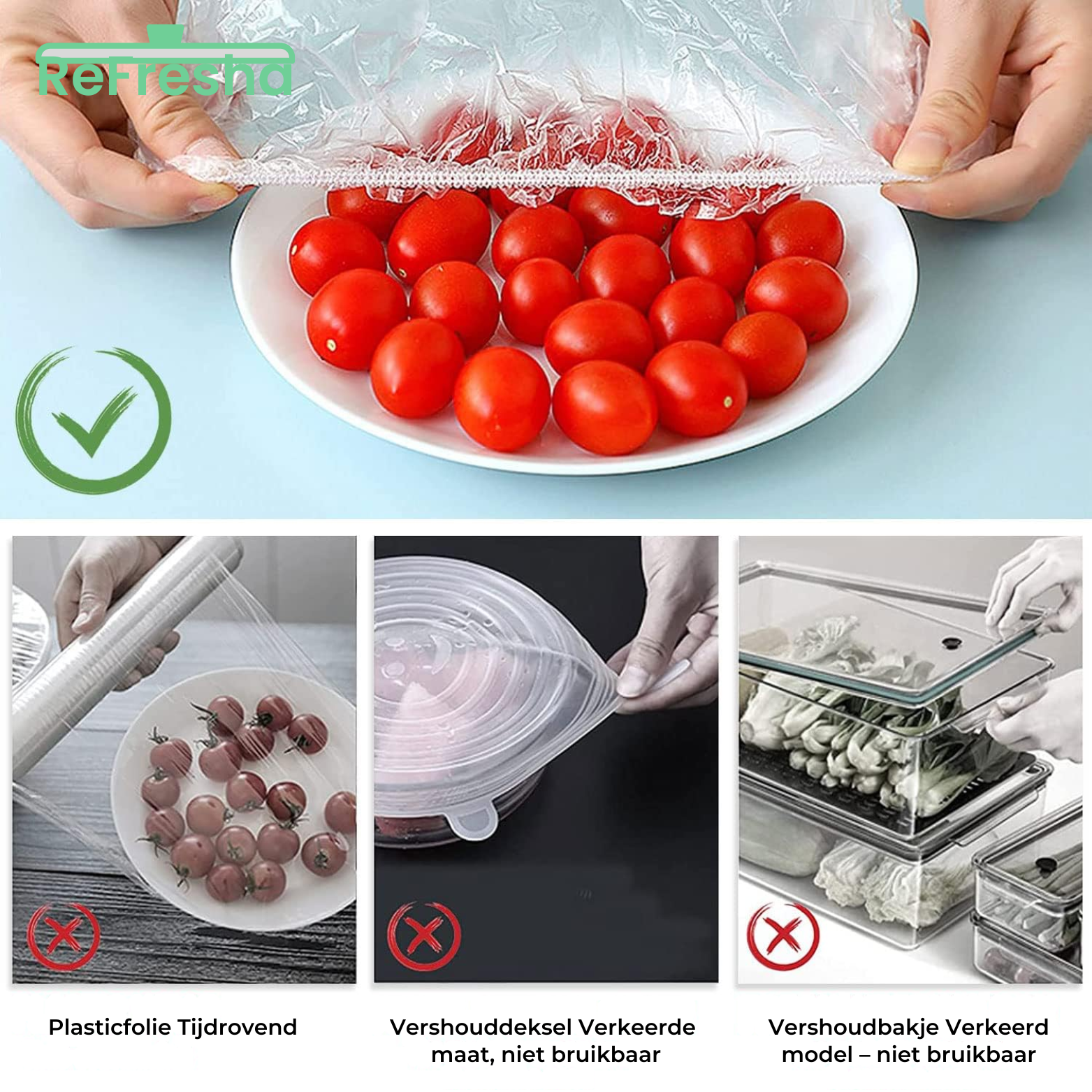 Refresha Herbruikbare Vershoudhoezen – 100 stuks