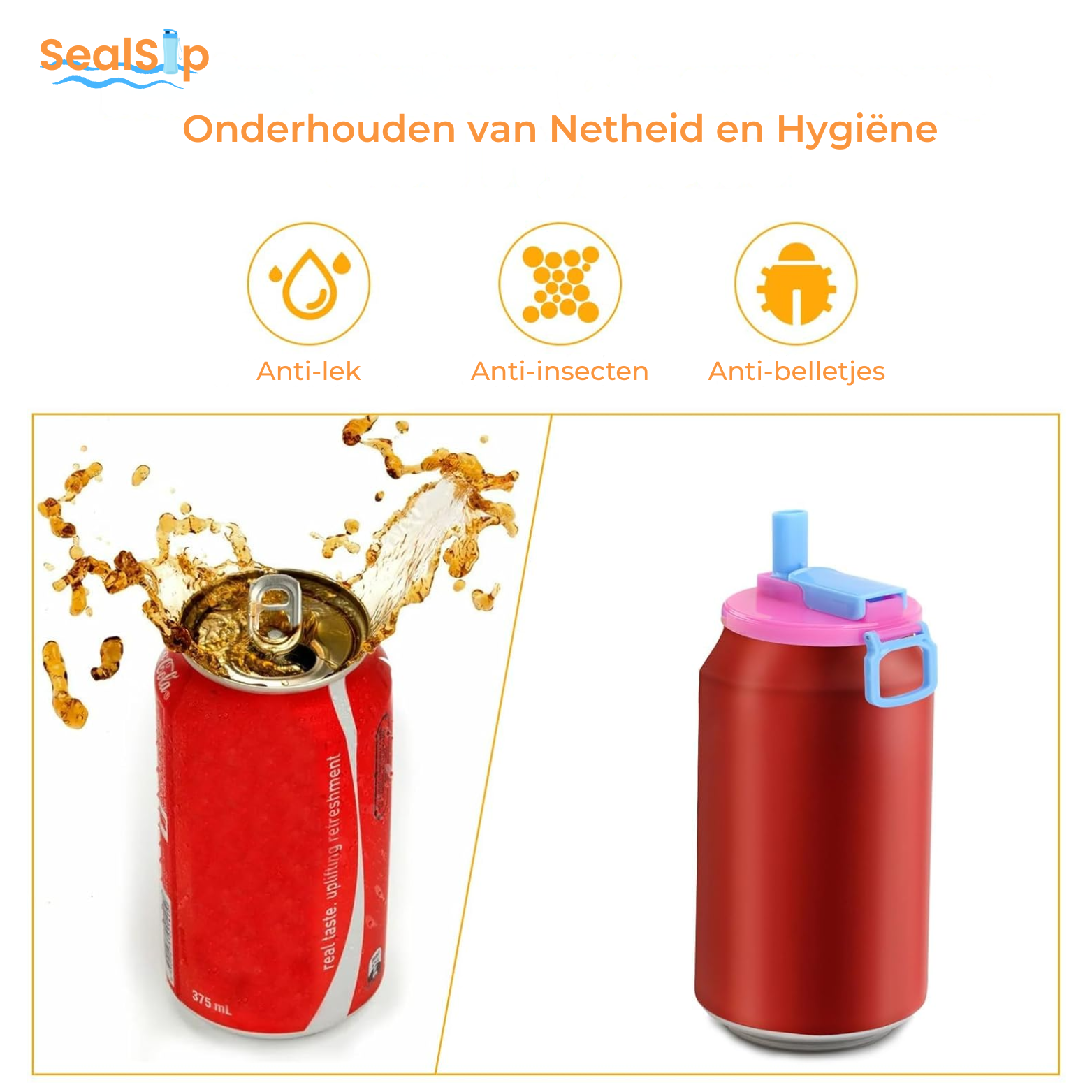 SealSip Herbruikbare Blikdeksels met Rietje