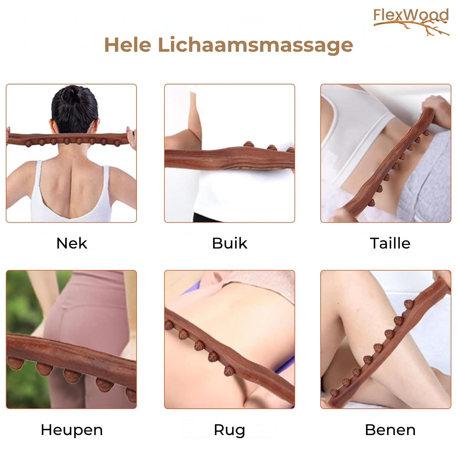 FlexWood Houten Gua Sha Massagestok