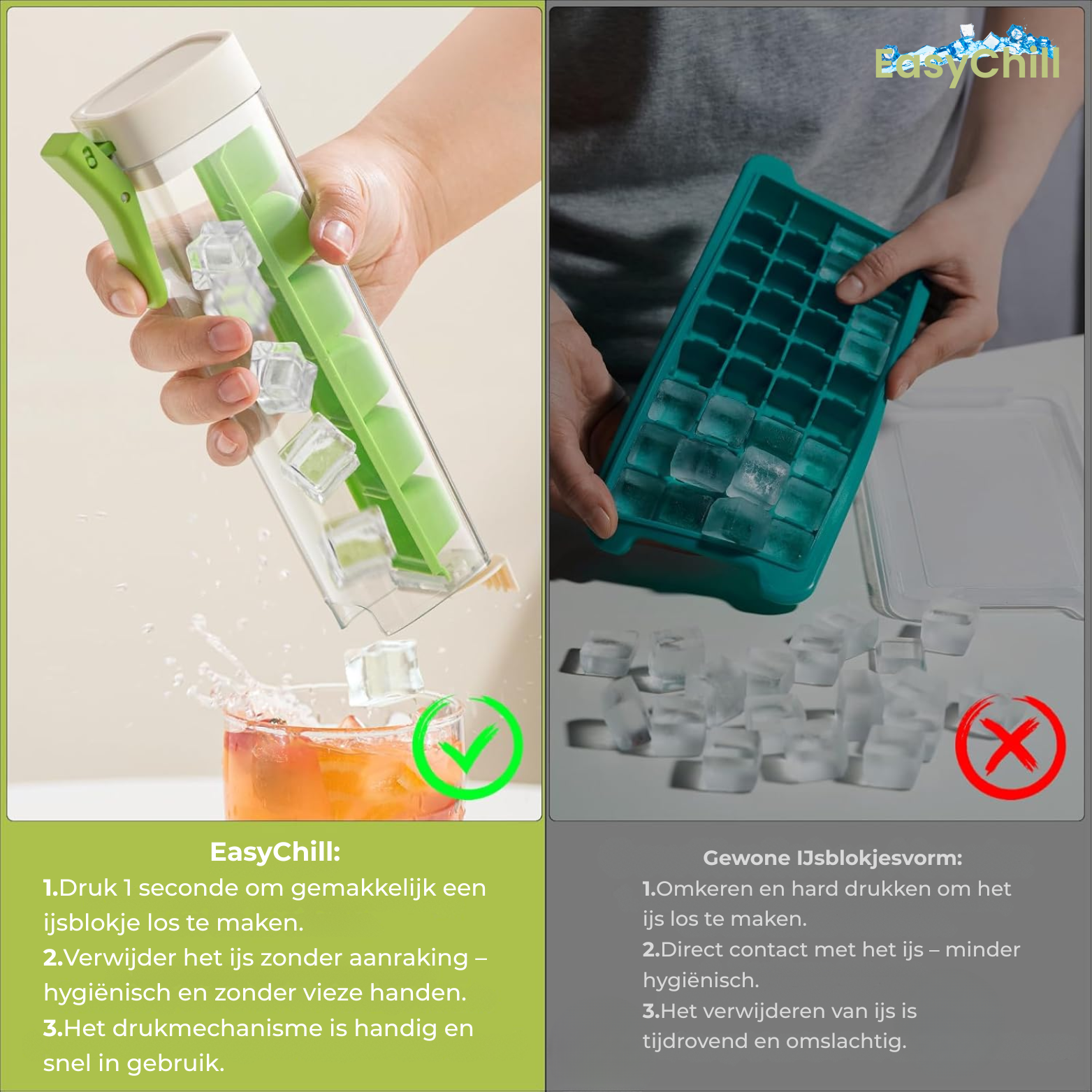 EasyChill IJsblokjesvorm met Drukknop