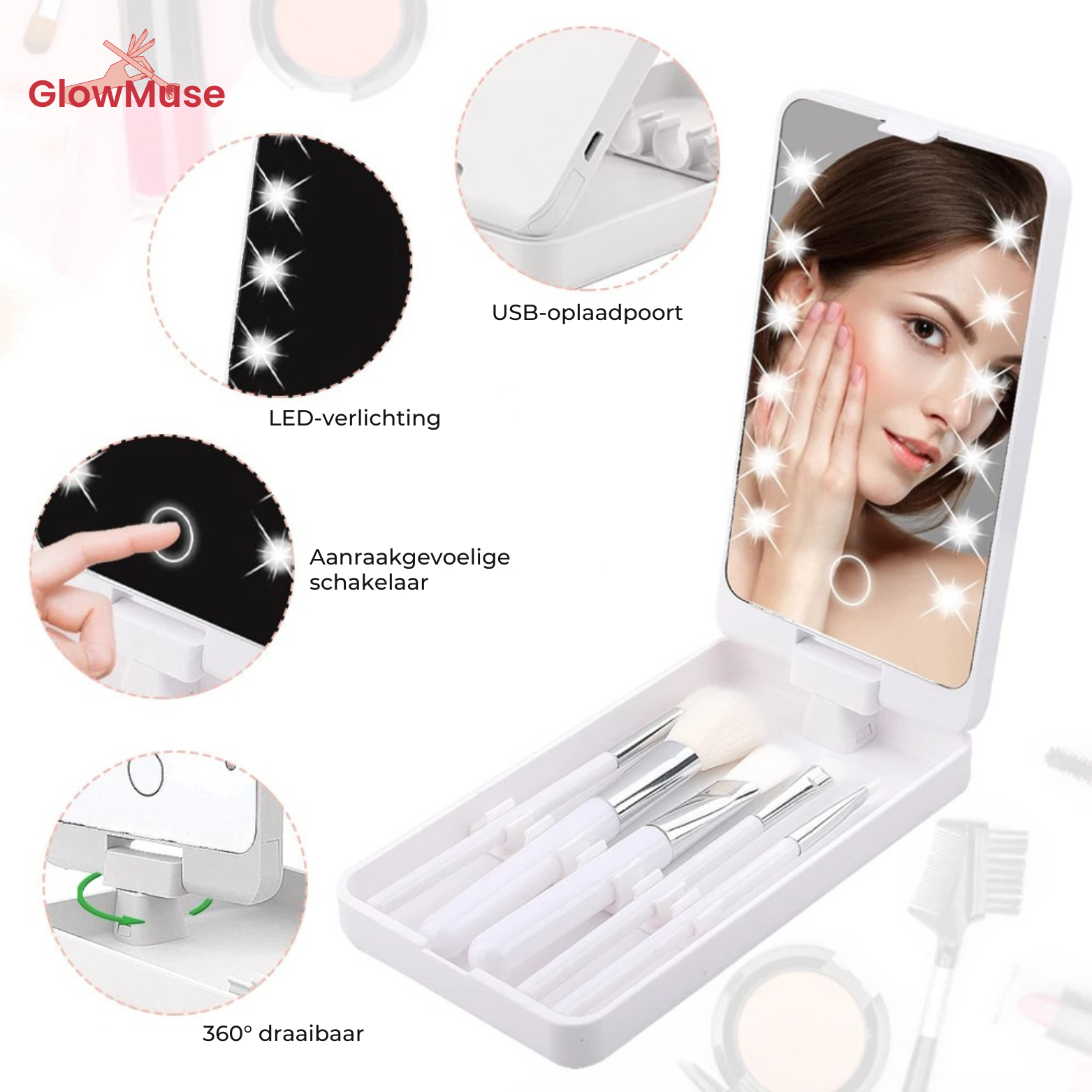 GlowMuse Make Up Spiegel met LED Verlichting