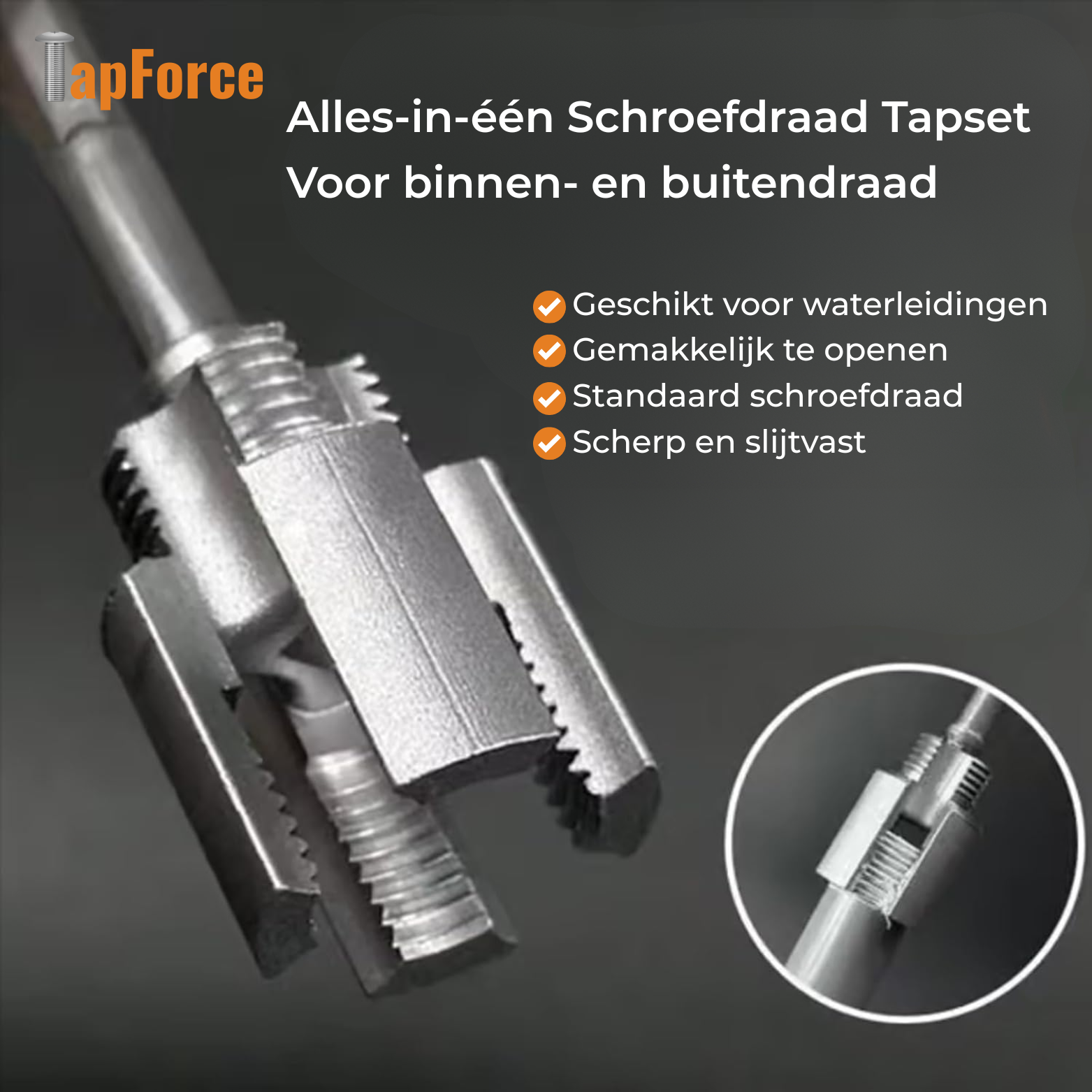 TapForce Schroefdraad Tapset voor Waterleidingen
