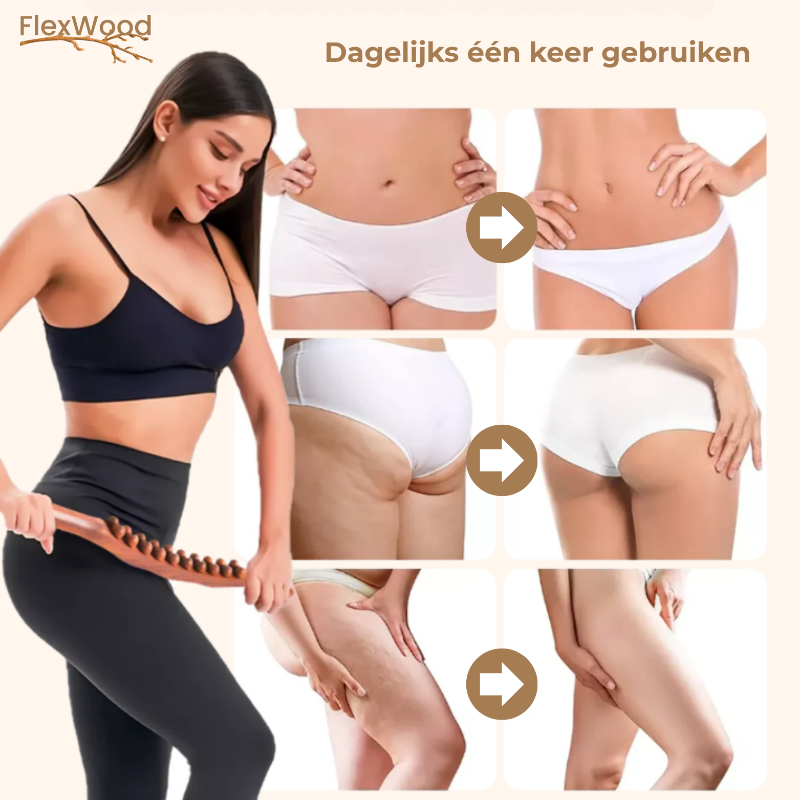 FlexWood Houten Gua Sha Massagestok