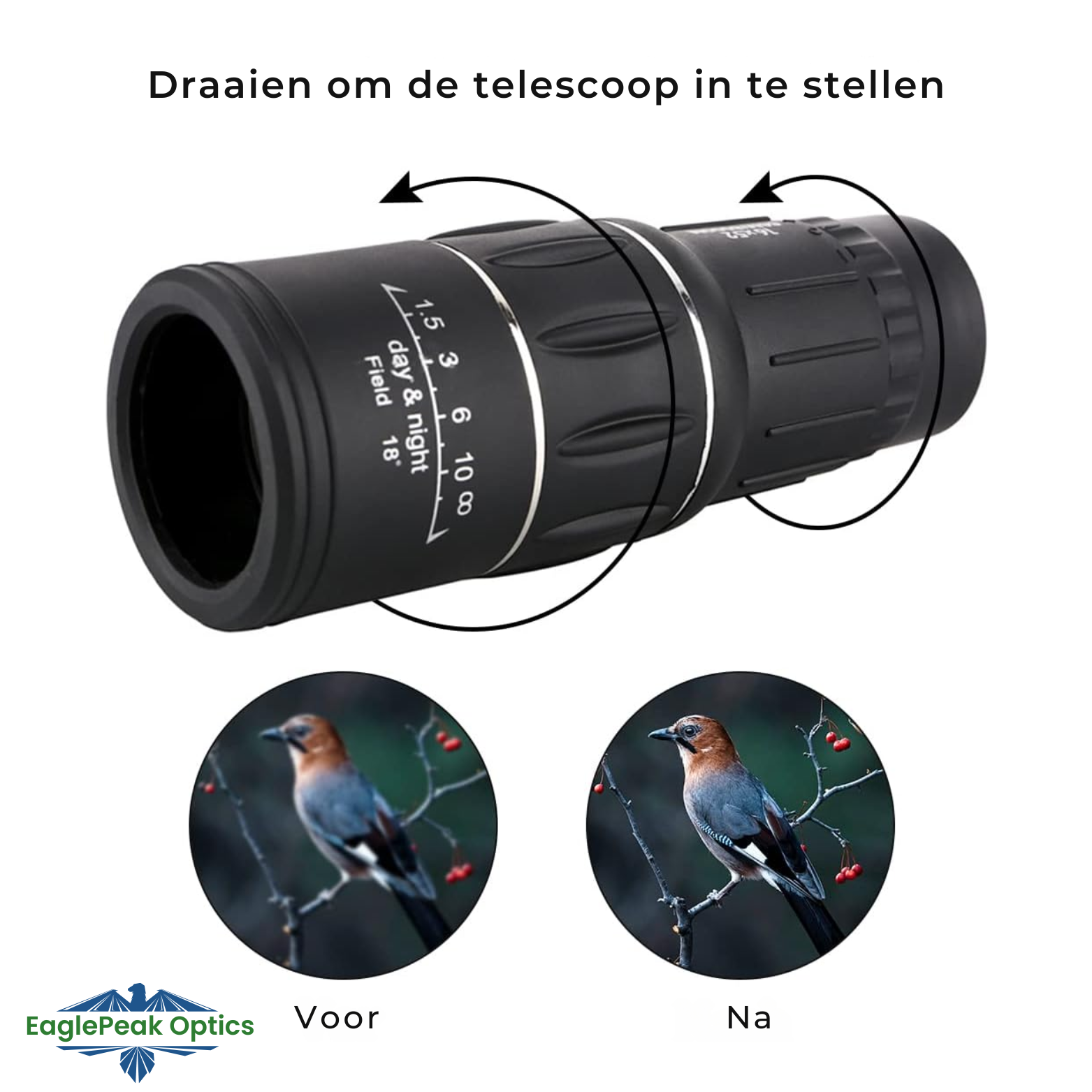 EaglePeak Optics Monoculaire Bifocale Optische Zoomtelescoop