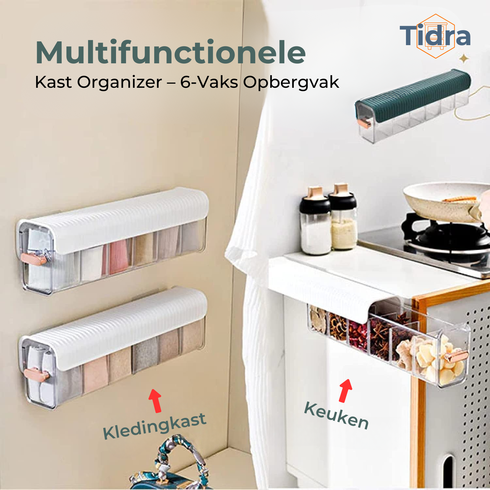 Tidra Kast Organizer – 6-Vaks Opbergvak