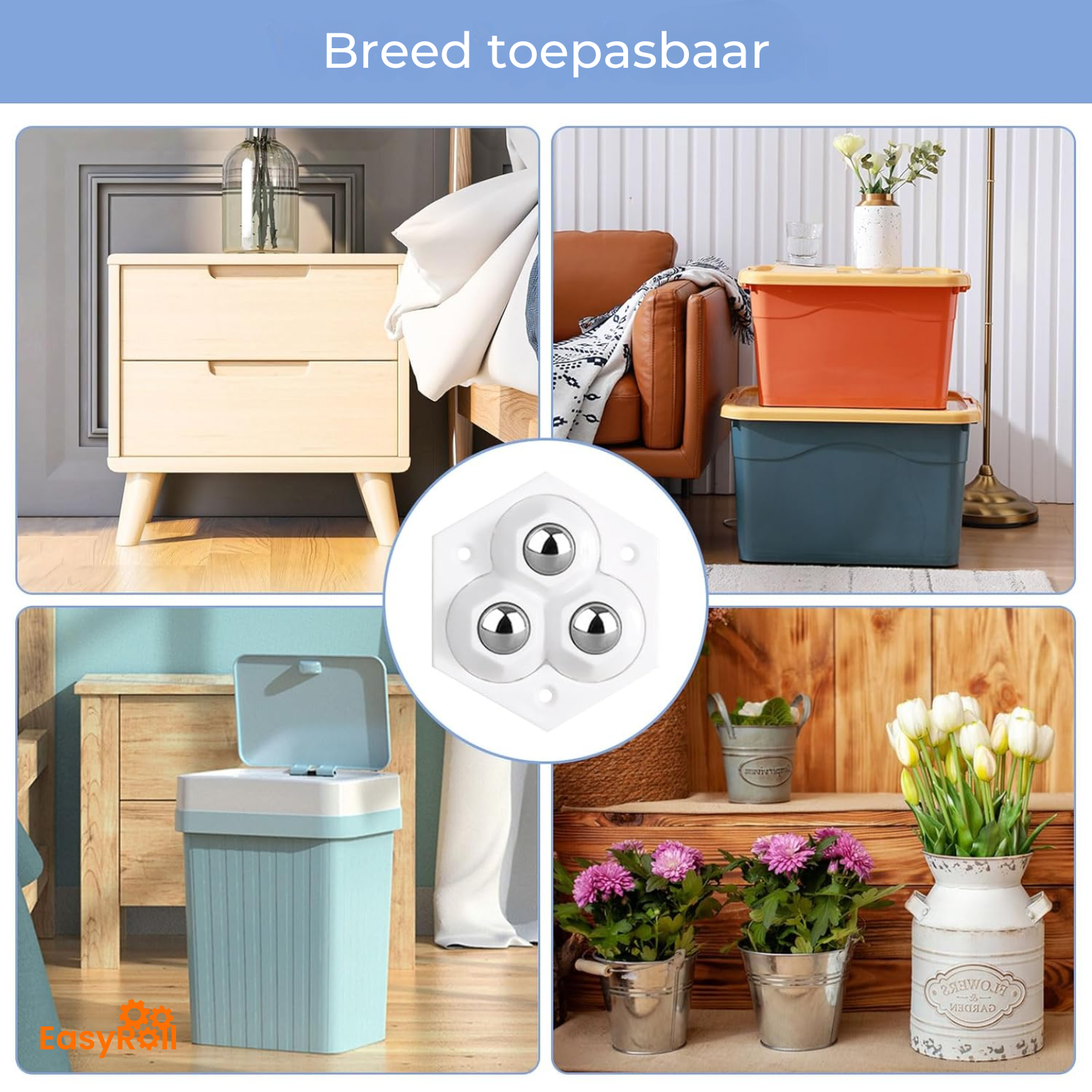 EasyRoll Kogelwielen Set van 4