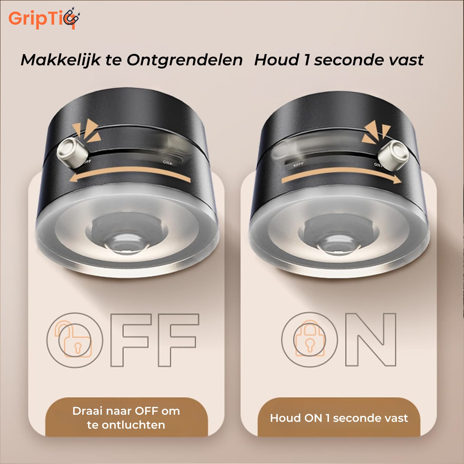 GripTiq Vacuüm Magnetische Telefoonhouder
