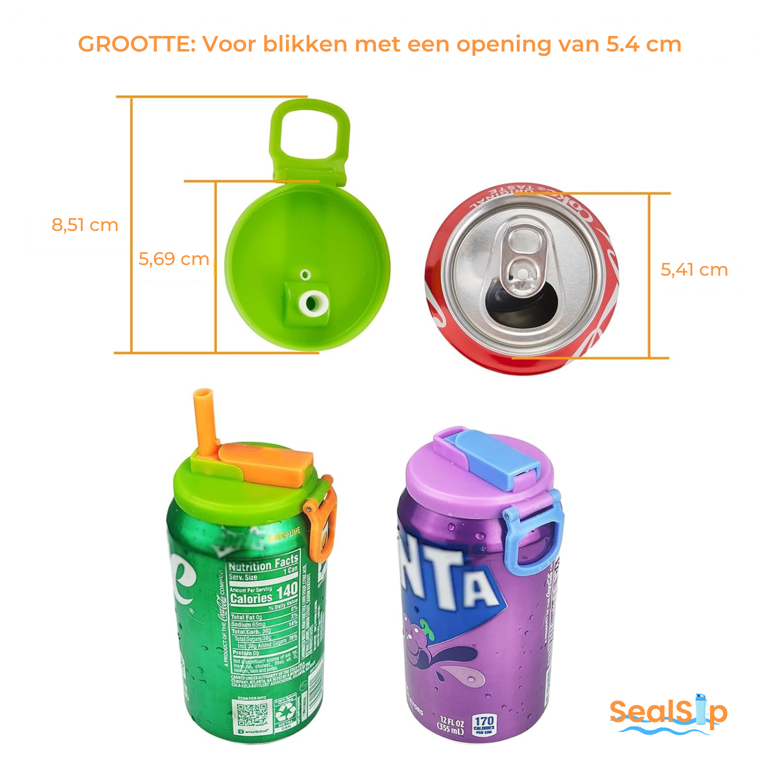 SealSip Herbruikbare Blikdeksels met Rietje