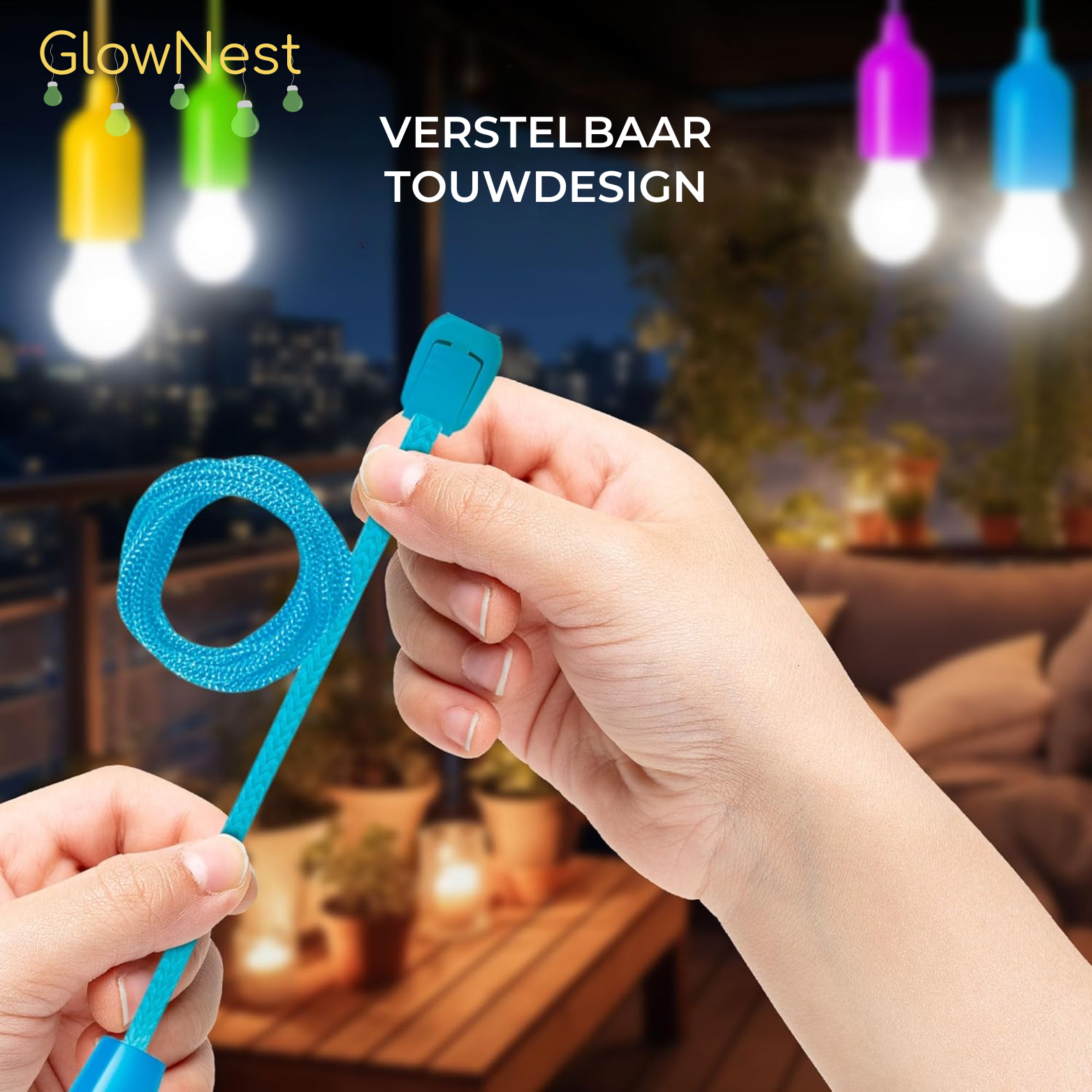 GlowNest LED Draadloze Trekkoordlampen