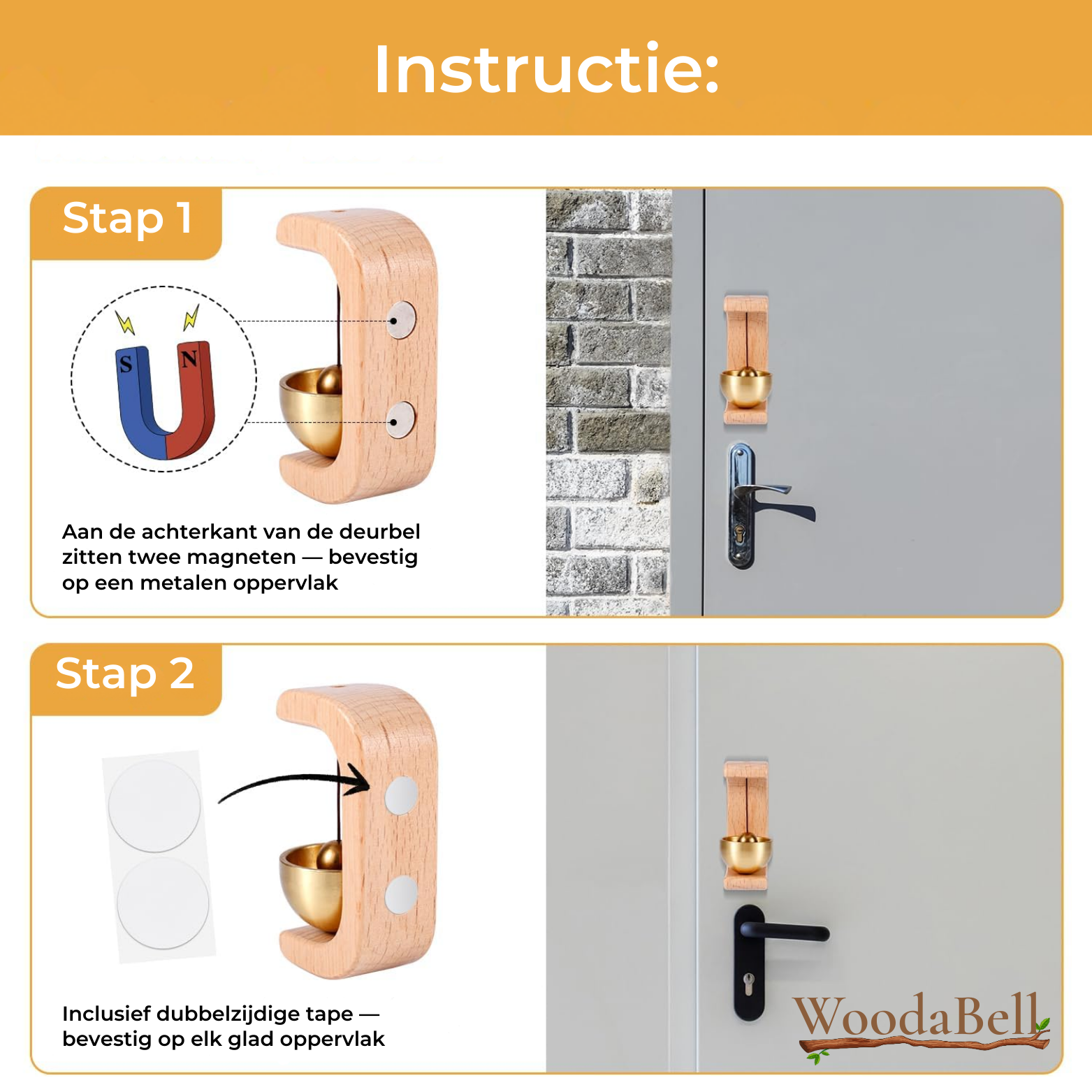 WoodaBell Deurbel met Magneet