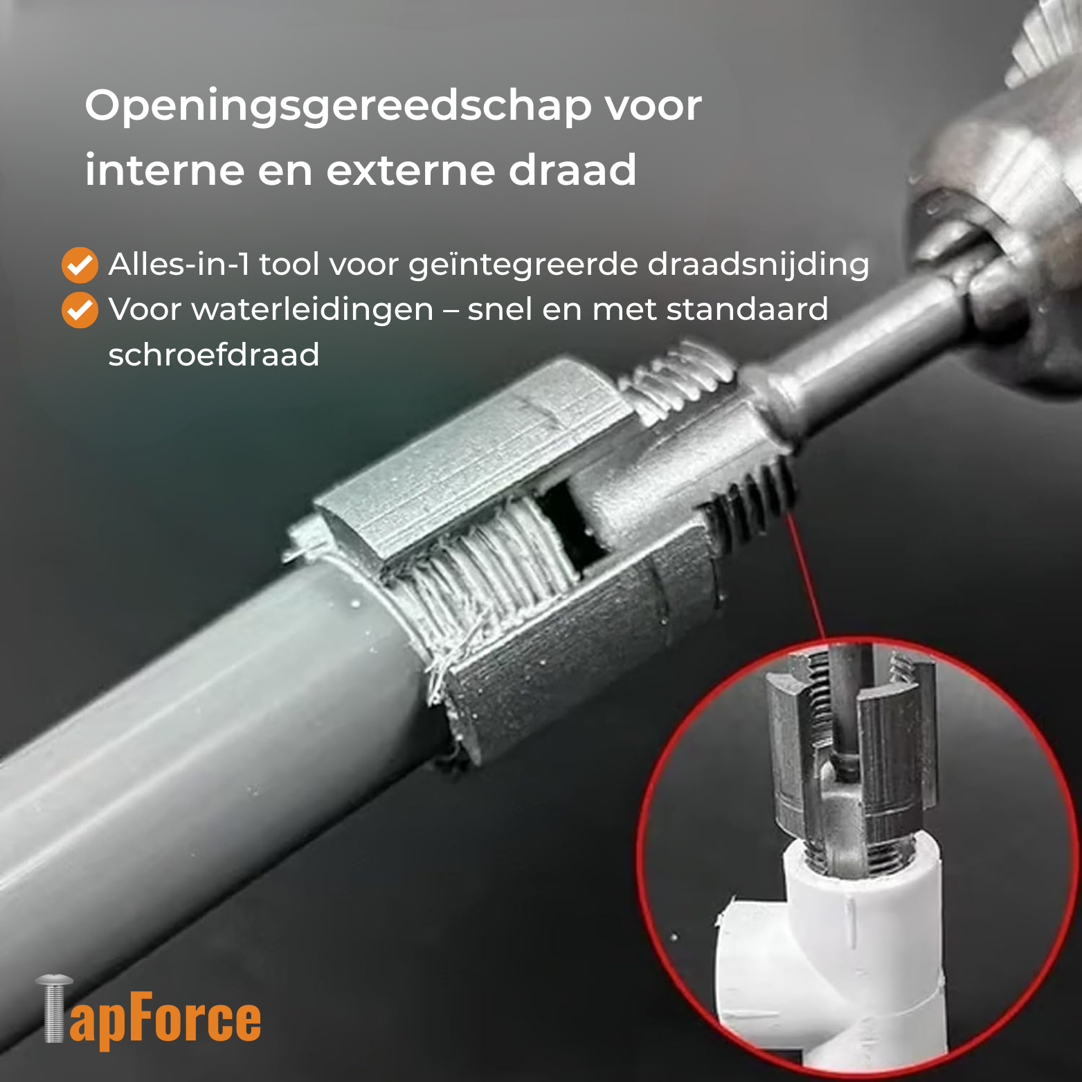 TapForce Schroefdraad Tapset voor Waterleidingen