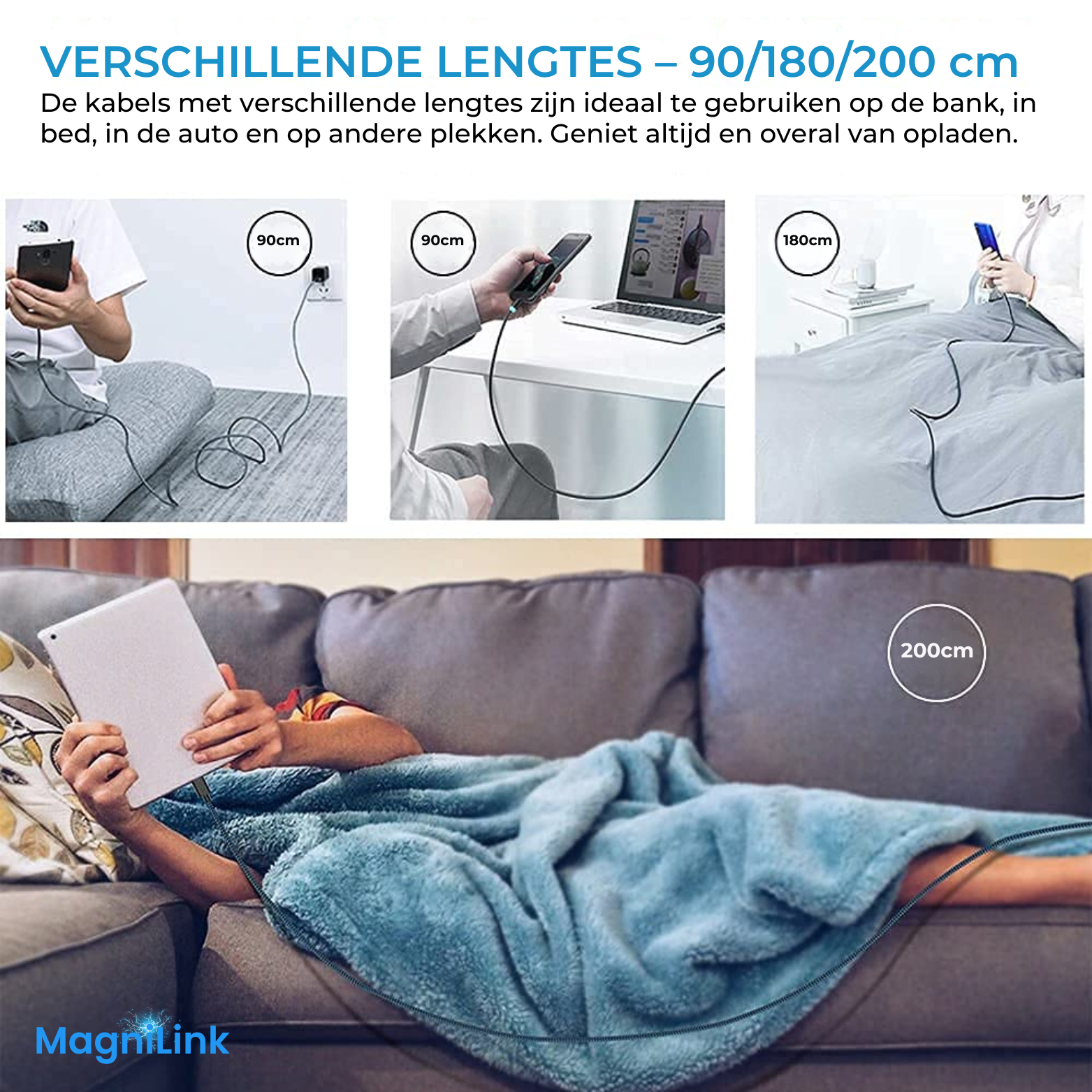 MagniLink 3 in 1 Magnetische Oplaadkabel