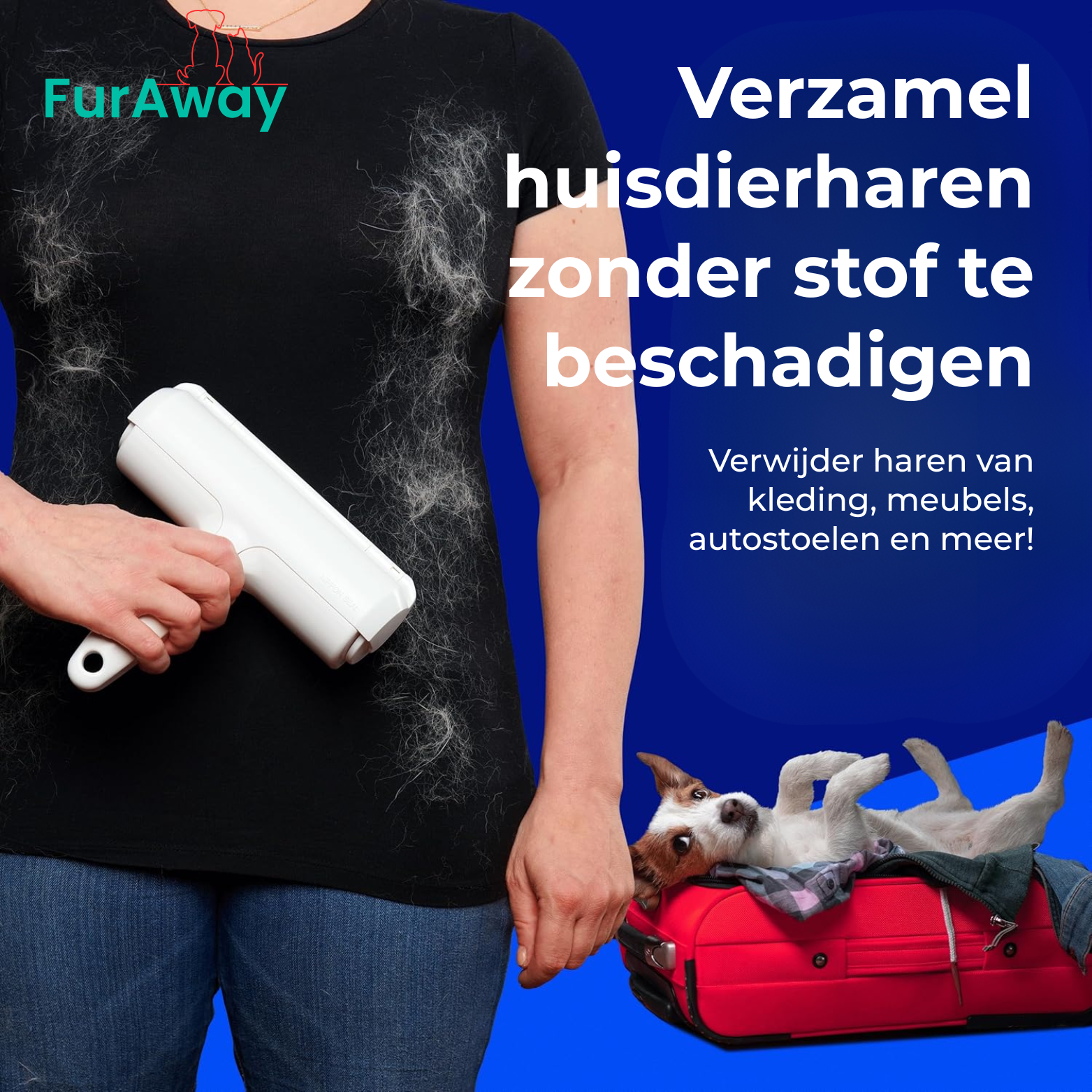 FurAway Huisdier Haarroller – Herbruikbare Pluizenroller