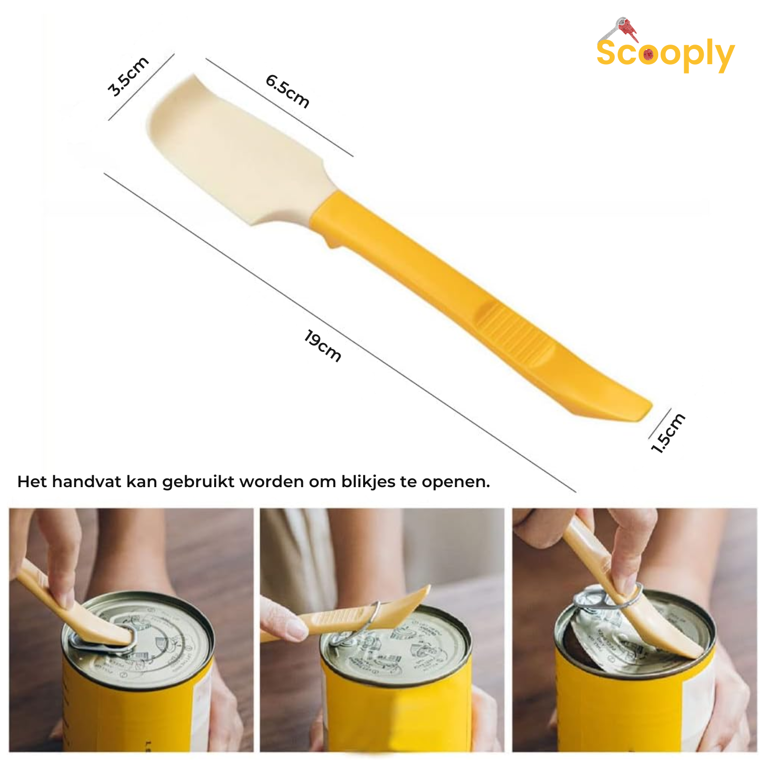 Scooply Smeerspatel met Blikopener - 1+1 GRATIS