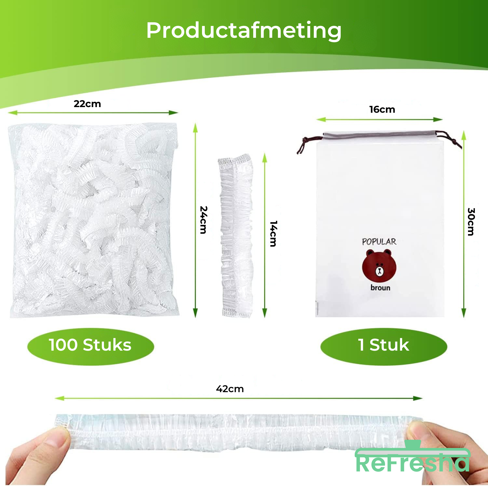Refresha Herbruikbare Vershoudhoezen – 100 stuks