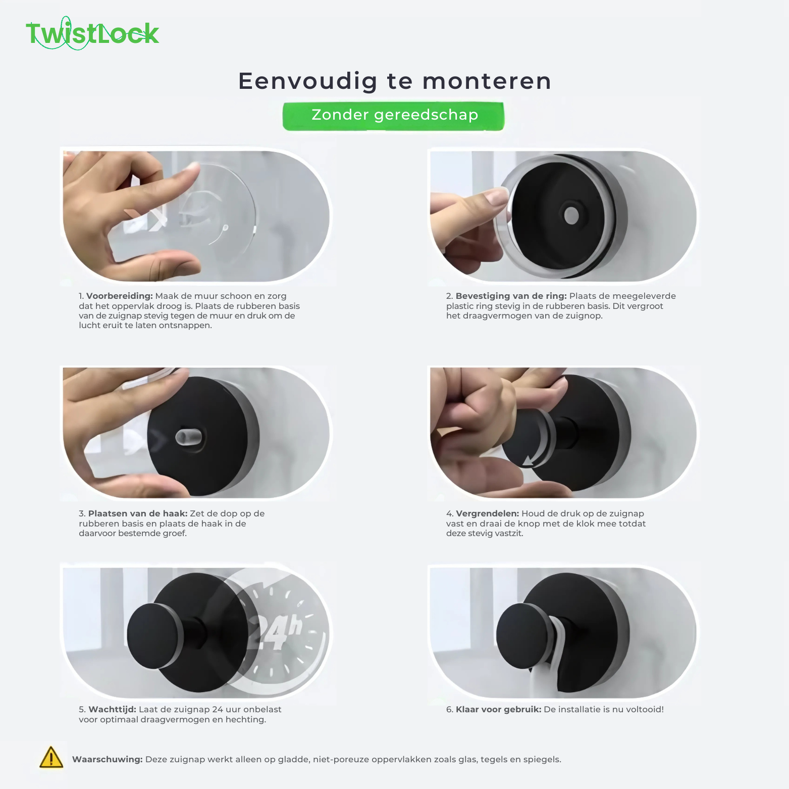 TwistLock Zuignaphaken Set van 3