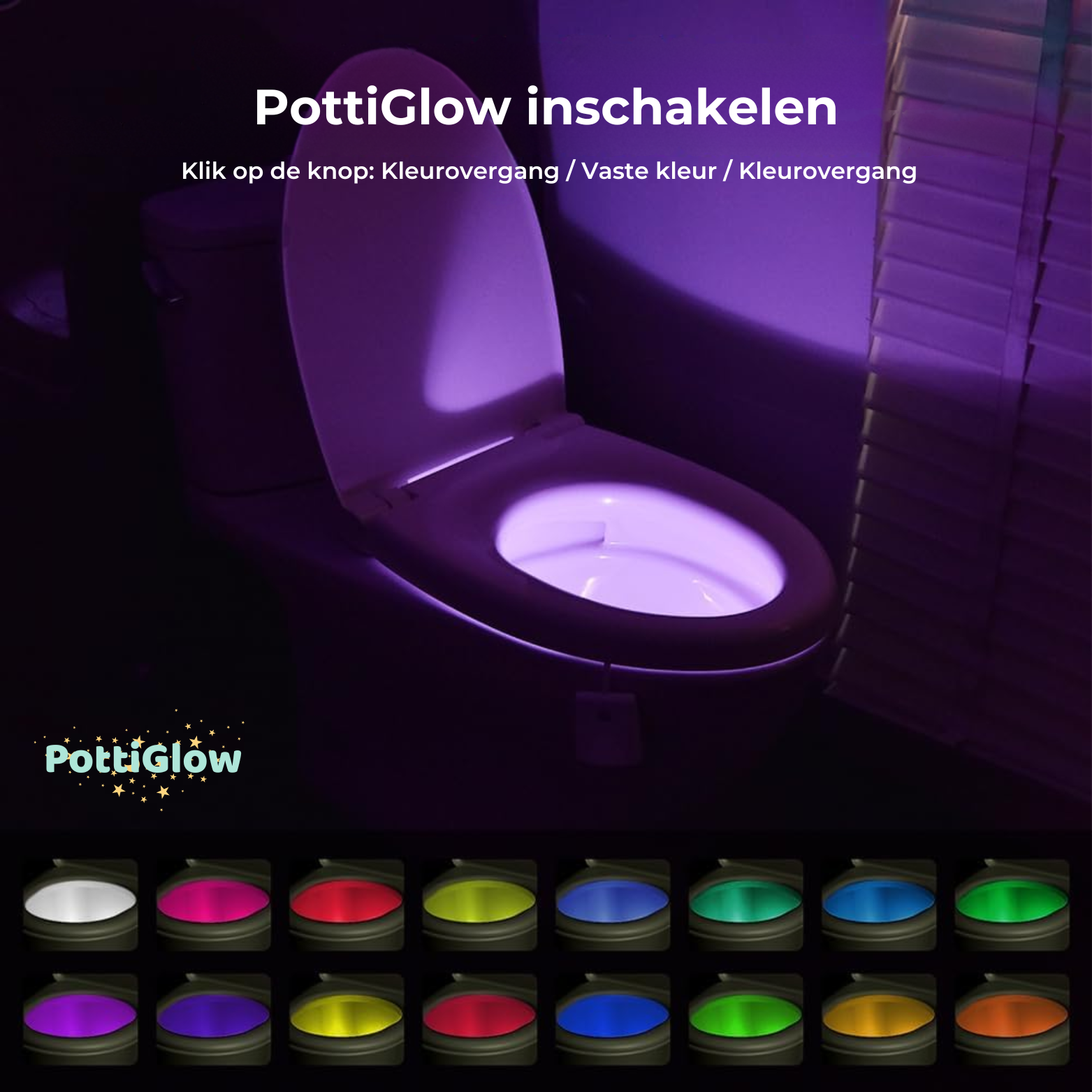 PottiGlow Toiletlamp met Sensor - 10 Kleuren