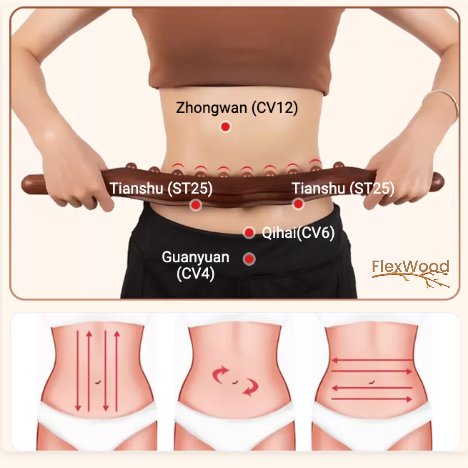 FlexWood Houten Gua Sha Massagestok