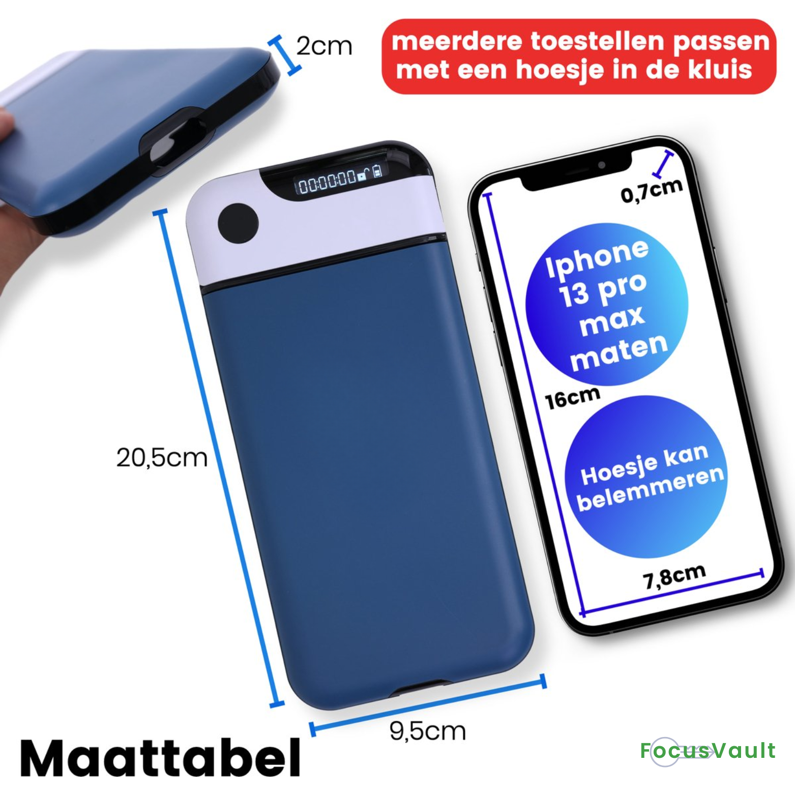 FocusVault Telefoon Kluis met Tijdslot