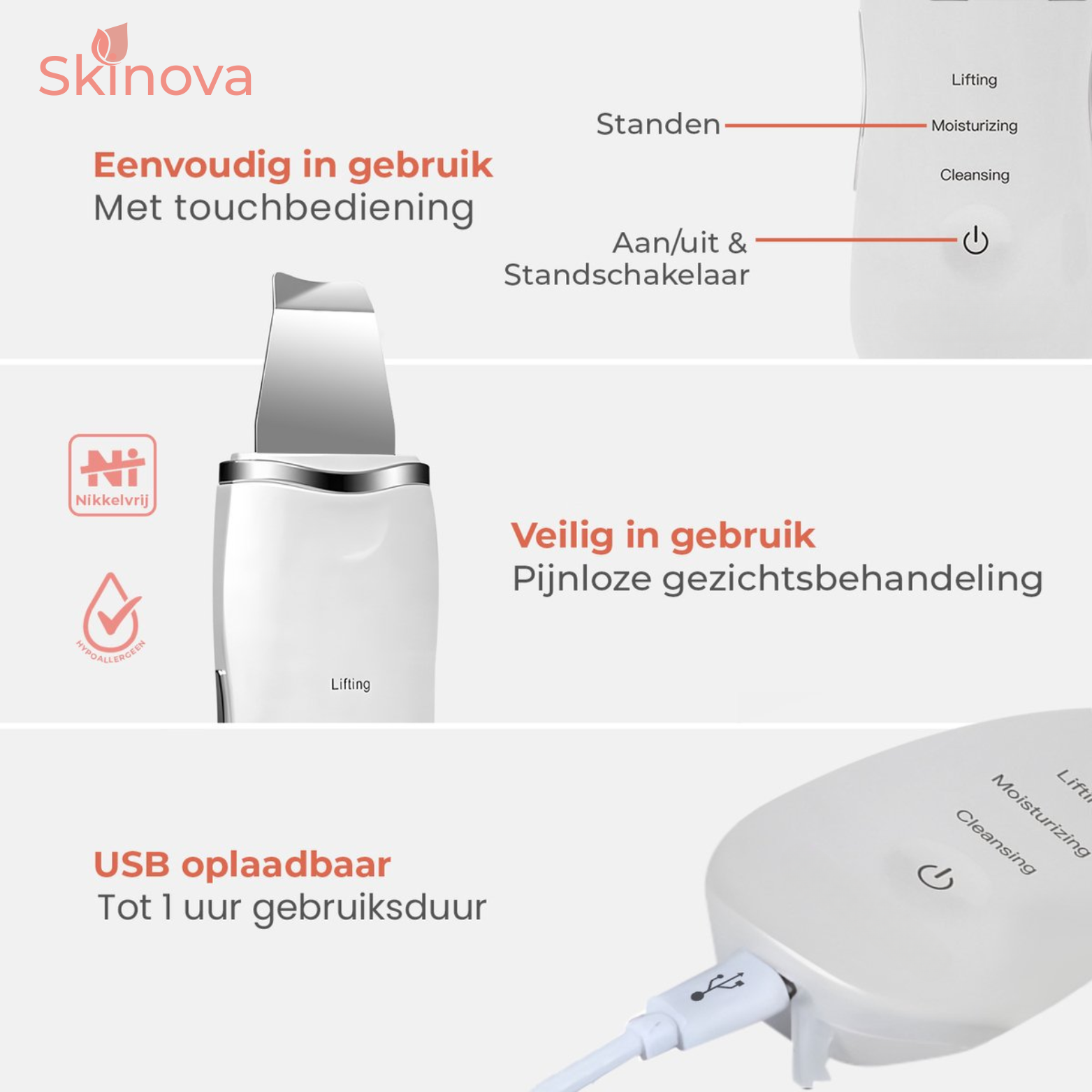 Skinova Ultrasoon Gezichtsreiniger