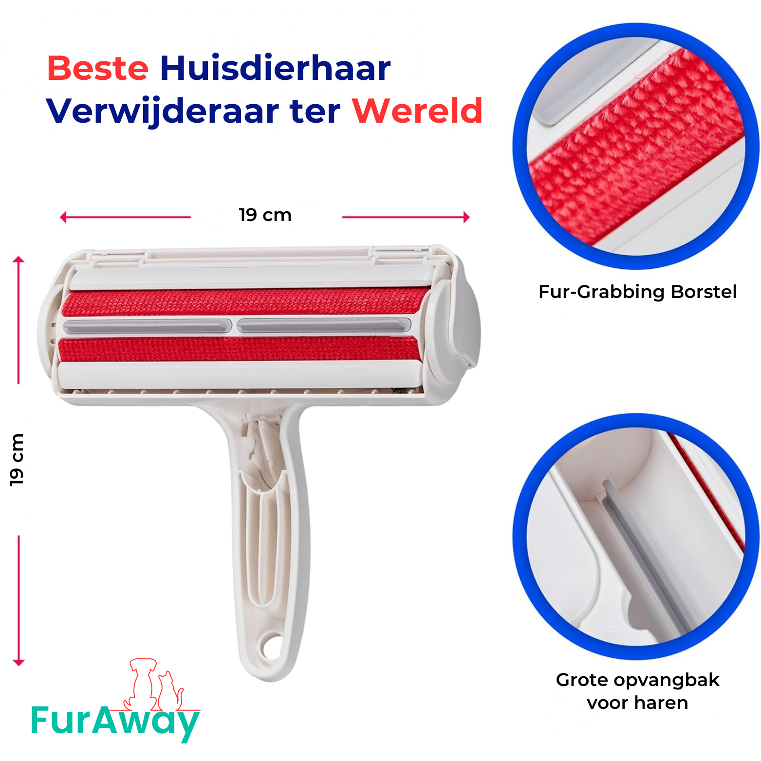 FurAway Huisdier Haarroller – Herbruikbare Pluizenroller